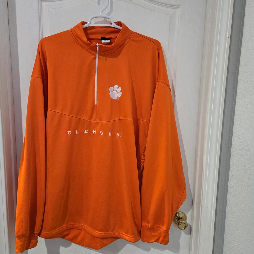 Old Varsity‎ Brand Clemson Pullover Mens 3XL Orange Good Quarter Zip Tigers